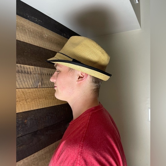 Henschel Hat Co. Straw Checkered Panama Fedora Hat Size XL - Picture 7 of 8